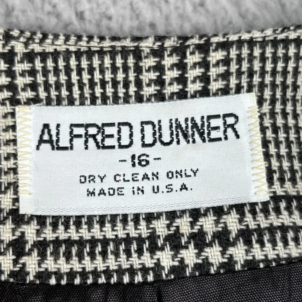 Alfred Dunner Womens Woolblend Houndstooth Career‎ Blazer Sz 16
